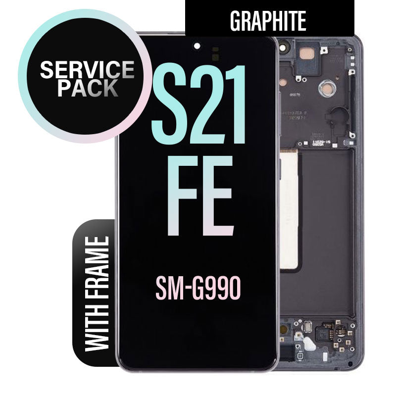 LCD Digitizer Screen Assembly with Frame Service Pack Replacement for Galaxy S21 FE G990 - Graphite