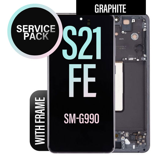 LCD Digitizer Screen Assembly with Frame Service Pack Replacement for Galaxy S21 FE G990 - Graphite