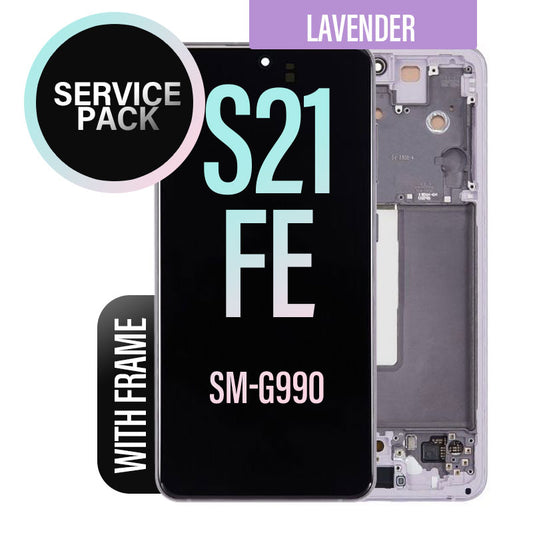 LCD Digitizer Screen Assembly with Frame Service Pack Replacement for Galaxy S21 FE G990 - Lavender