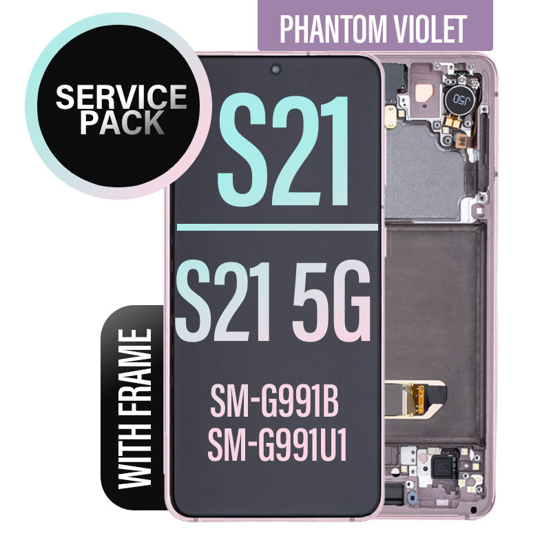 LCD Digitizer Screen Assembly with Frame Service Pack Replacement for Galaxy S21/ S21 5G G990F - Phantom Violet