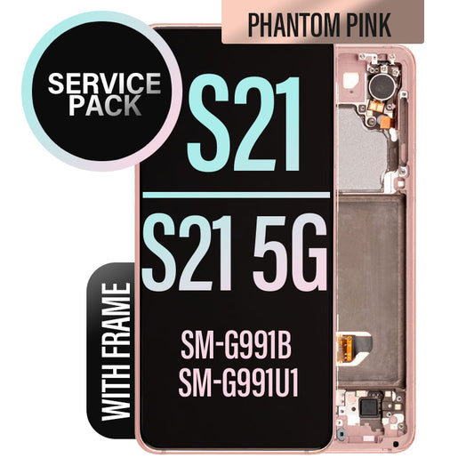 LCD Digitizer Screen Assembly with Frame Service Pack Replacement for Galaxy S21/ S21 5G G990F - Phantom Pink