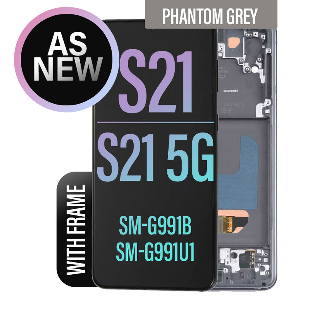 LCD Digitizer Screen Assembly with Frame (As New) Replacement for Galaxy S21/ S21 5G G990F - Phantom Gray