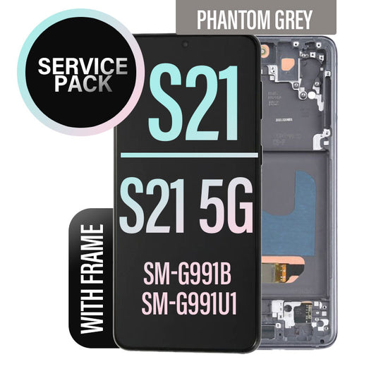 LCD Digitizer Screen Assembly with Frame Service Pack Replacement for Galaxy S21/ S21 5G - Phantom Gray
