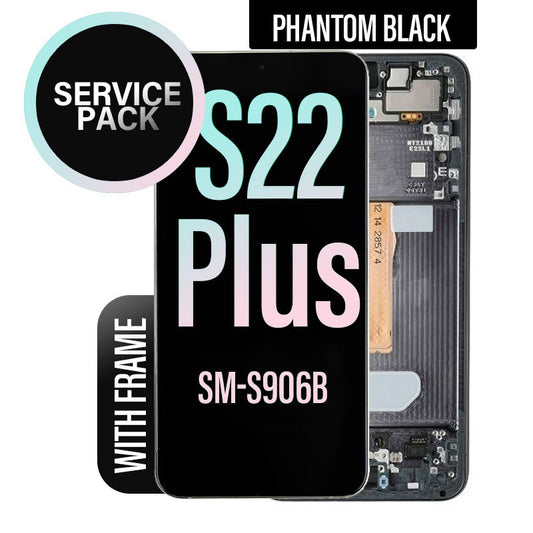 LCD Digitizer Screen Assembly with Frame Service Pack Replacement for Galaxy S22 Plus 5G S906 - Phantom Black