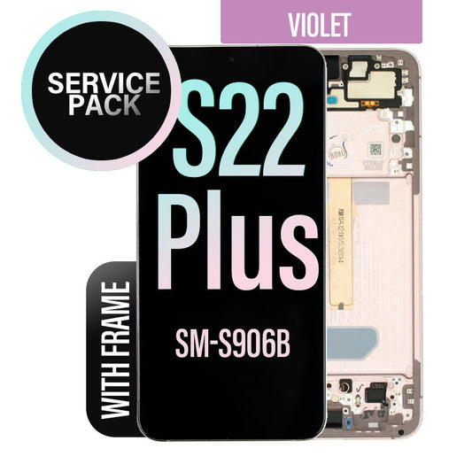 LCD Digitizer Screen Assembly with Frame Service Pack Replacement for Galaxy S22 Plus 5G S906 - Violet