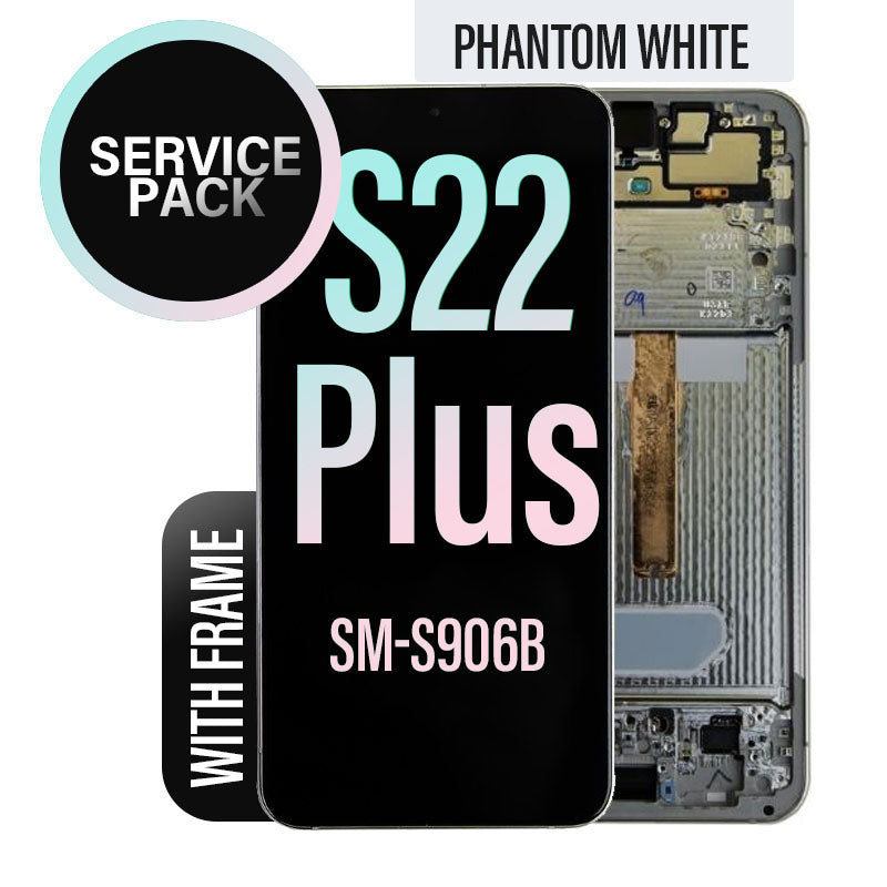 LCD Digitizer Screen Assembly with Frame Service Pack Replacement for Galaxy S22 Plus 5G S906 - Phantom White