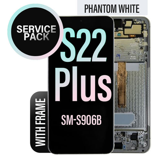 LCD Digitizer Screen Assembly with Frame Service Pack Replacement for Galaxy S22 Plus 5G S906 - Phantom White