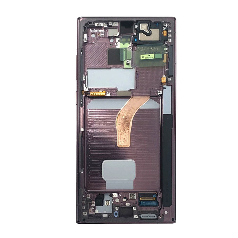 LCD Touch Screen Assembly with Frame Replacement (As New) for Galaxy S22 Ultra - Burgundy