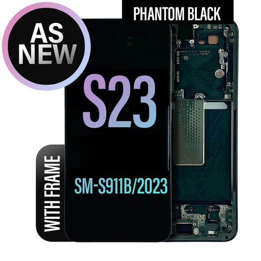 LCD Digitizer Screen Assembly with Frame Replacement for Galaxy S23 S911 - Phantom Black (As New)