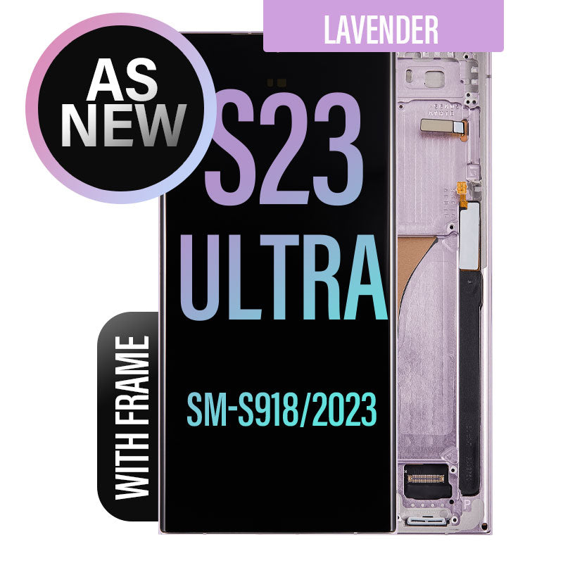LCD Touch Screen Assembly With Frame For Galaxy S23 Ultra - As New - Lavender