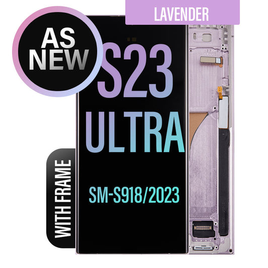 LCD Touch Screen Assembly With Frame For Galaxy S23 Ultra - As New - Lavender