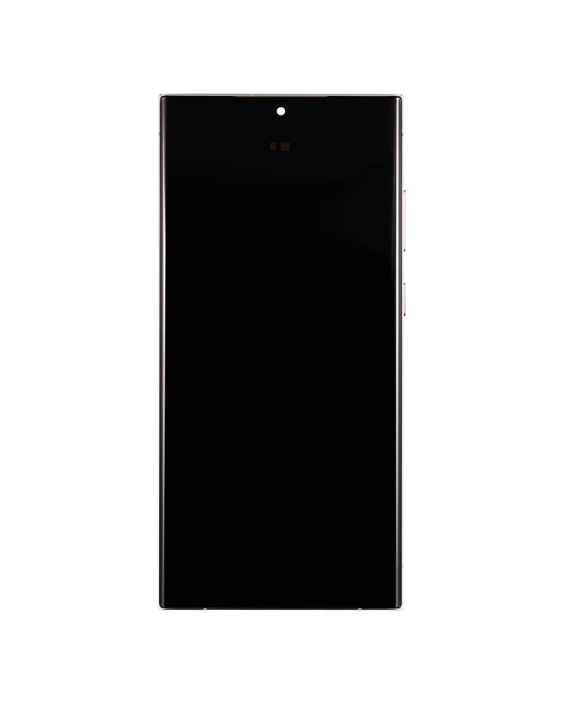 LCD Touch Screen Assembly With Frame For Galaxy S23 Ultra - As New - Cream