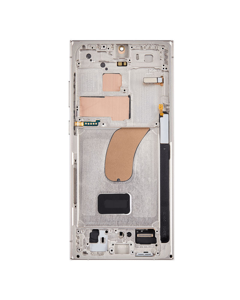 LCD Touch Screen Assembly With Frame For Galaxy S23 Ultra - As New - Cream