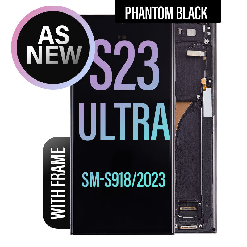 LCD Touch Screen Assembly With Frame For Galaxy S23 Ultra - As New - Phantom Black