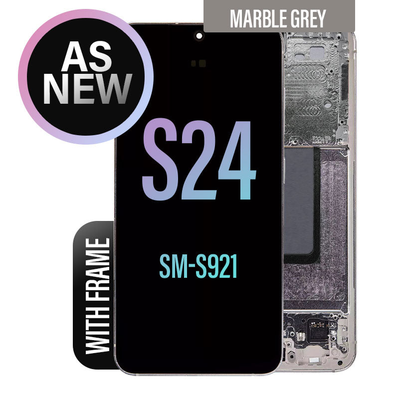 LCD Digitizer Screen Assembly with Frame (As New) Replacement for Galaxy S24 S921 - Marble Grey