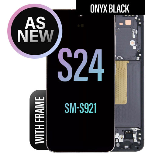 LCD Digitizer Screen Assembly with Frame (As New) Replacement for Galaxy S24 S921 - Onyx Black