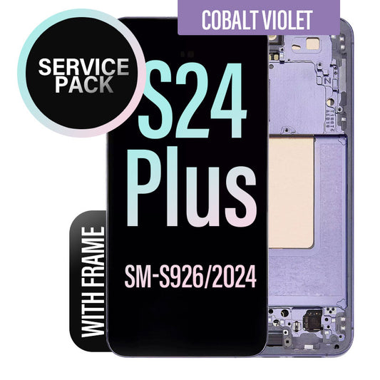 LCD Digitizer Screen Assembly with Frame Service Pack Replacement for Galaxy S24 Plus S926 - Cobalt Violet