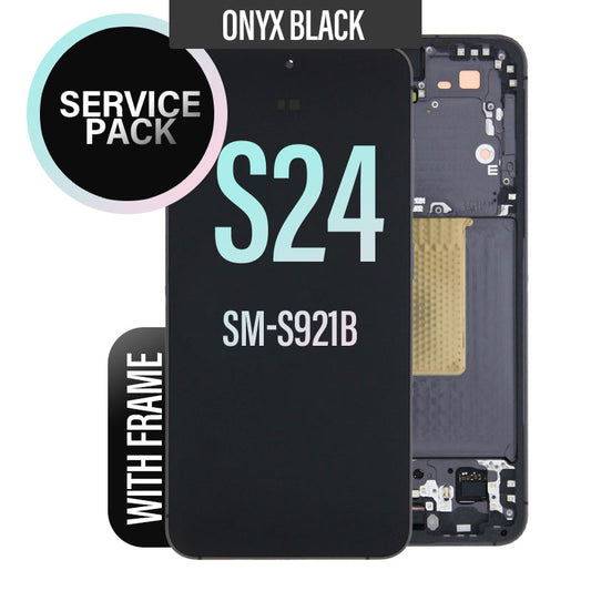 LCD Digitizer Screen Assembly with Frame Service Pack Replacement for Galaxy S24 S921 - Onyx Black