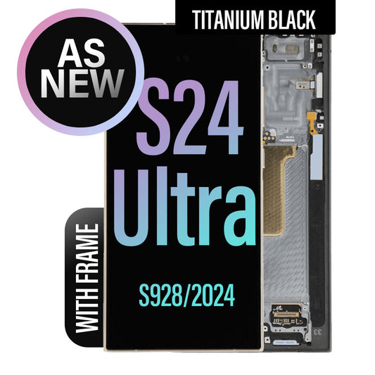 LCD Touch Screen Assembly with Frame Replacement (As New) for Galaxy S24 Ultra- Titanium Black
