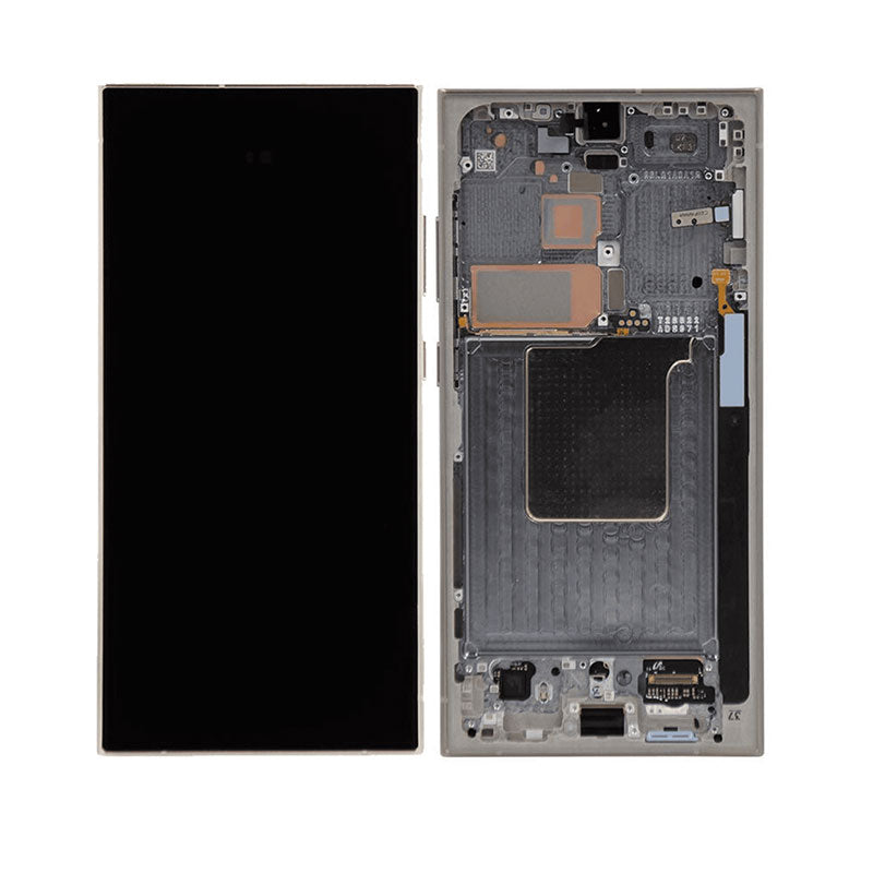 LCD Touch Screen Assembly with Frame Replacement (As New) for Galaxy S24 Ultra- Titanium Black