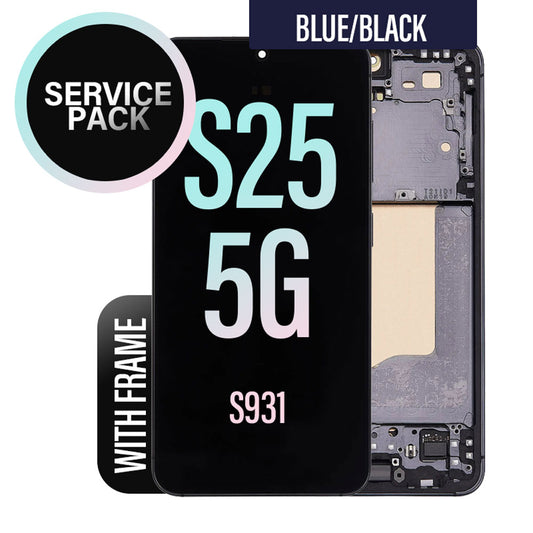 LCD Screen Assembly with Frame (Service Pack) Replacement for Galaxy S25 5G- Blue Black
