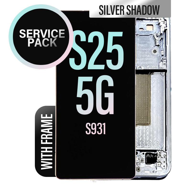 LCD Touch Screen Replacement With Frame For Galaxy S25 5G - Silver Shadow