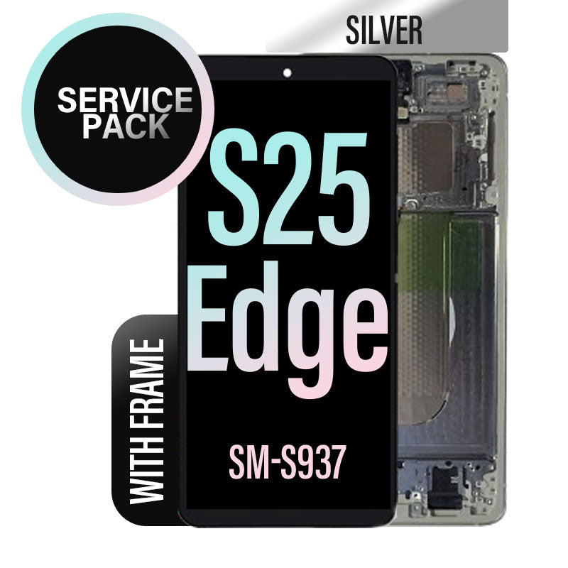 LCD Screen Assembly (Service Pack) Replacement for Galaxy S25 Edge- Silver