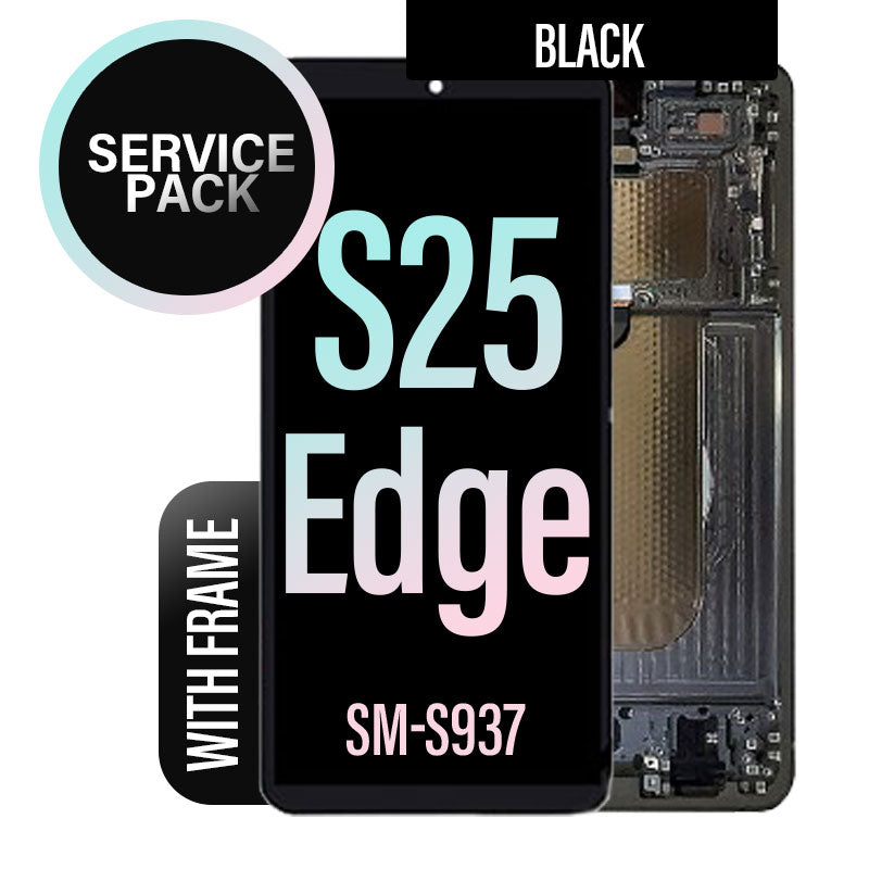LCD Screen Assembly (Service Pack) Replacement for Galaxy S25 Edge- Black