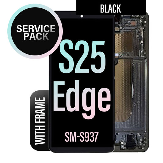 LCD Screen Assembly (Service Pack) Replacement for Galaxy S25 Edge- Black