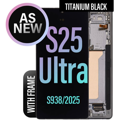 LCD Touch Screen Assembly with Frame Replacement (As New) for Galaxy S25 Ultra- Titanium Black