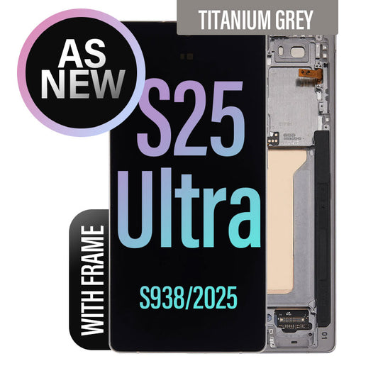 LCD Touch Screen Assembly with Frame Replacement (As New) for Galaxy S25 Ultra- Titanium Grey