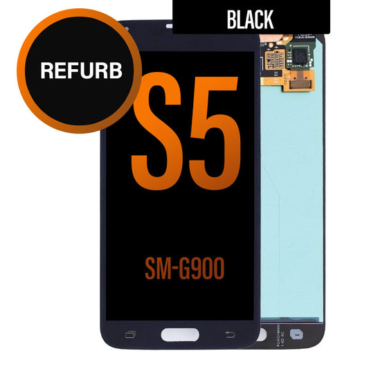 Refurbished LCD Touch Screen Assembly For Galaxy S5 - Black