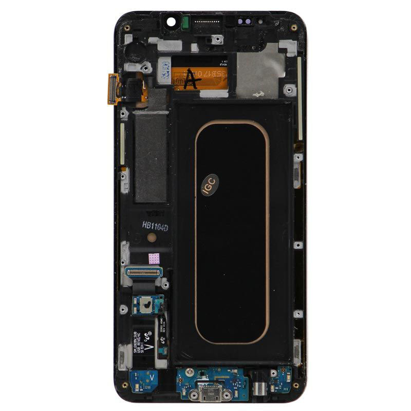 Original LCD Digitizer Screen Assembly with Frame for Galaxy S6 Edge Plus G928 - Black