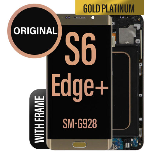 Original LCD Digitizer Screen Assembly with Frame for Galaxy S6 Edge Plus G928 - Gold