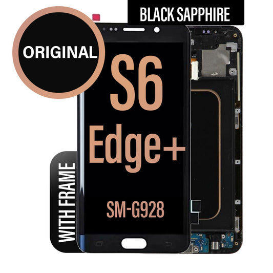 Original LCD Digitizer Screen Assembly with Frame for Galaxy S6 Edge Plus G928 - Black