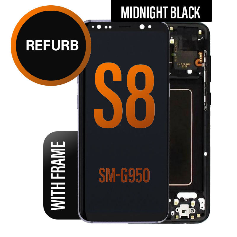 Refurbished LCD Digitizer Screen Assembly With Frame for Galaxy S8 G950 - Black