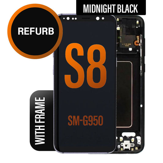Refurbished LCD Digitizer Screen Assembly With Frame for Galaxy S8 G950 - Black