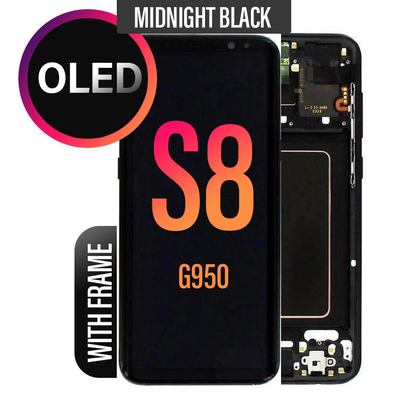 OLED LCD Digitizer Screen Assembly With Frame for Galaxy S8 G950 - Midnight Black