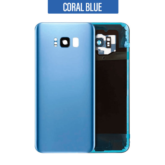 Back Glass Cover Replacement with camera lens For Galaxy S8 Plus G955 -Coral Blue