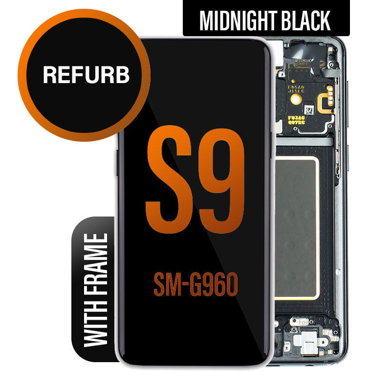Refurbished LCD Touch Screen Assembly with Frame Galaxy S9 - Black