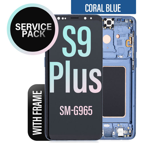 LCD Digitizer Screen Assembly With Frame Service Pack for Galaxy S9 Plus G965 - Coral Blue