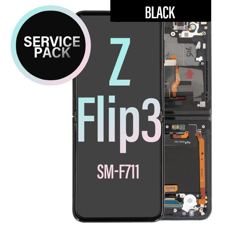 Complete LCD Touch Screen Assembly For Galaxy Z Flip3 5G -  Phantom Black