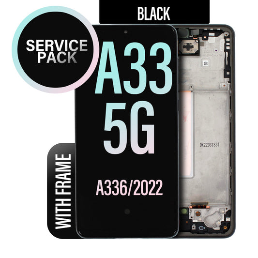 LCD Digitizer Screen Assembly with Frame Service Pack for Galaxy A33 5G 2022 A336- Black