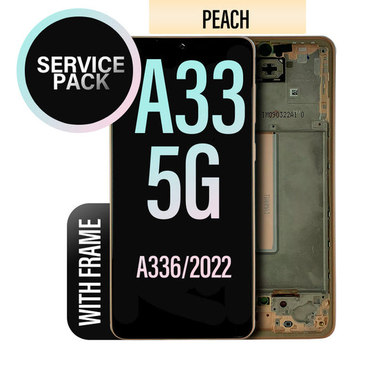 LCD Digitizer Screen Assembly with Frame Service Pack for Galaxy A33 5G 2022 A336- Peach