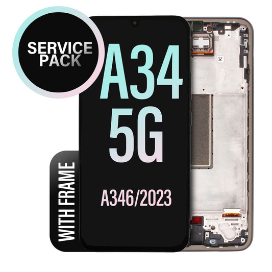 LCD Touch Screen Assembly With Frame Service Pack Replacement for Galaxy A34 5G