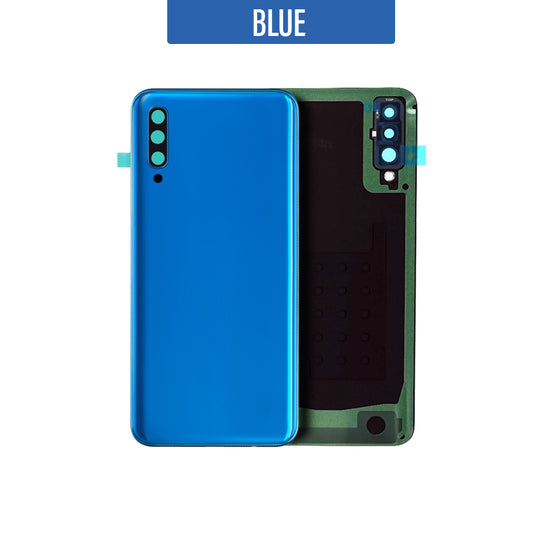 Back Glass Cover with Camera Lens Replacement for Galaxy A50 2019 A505- Blue