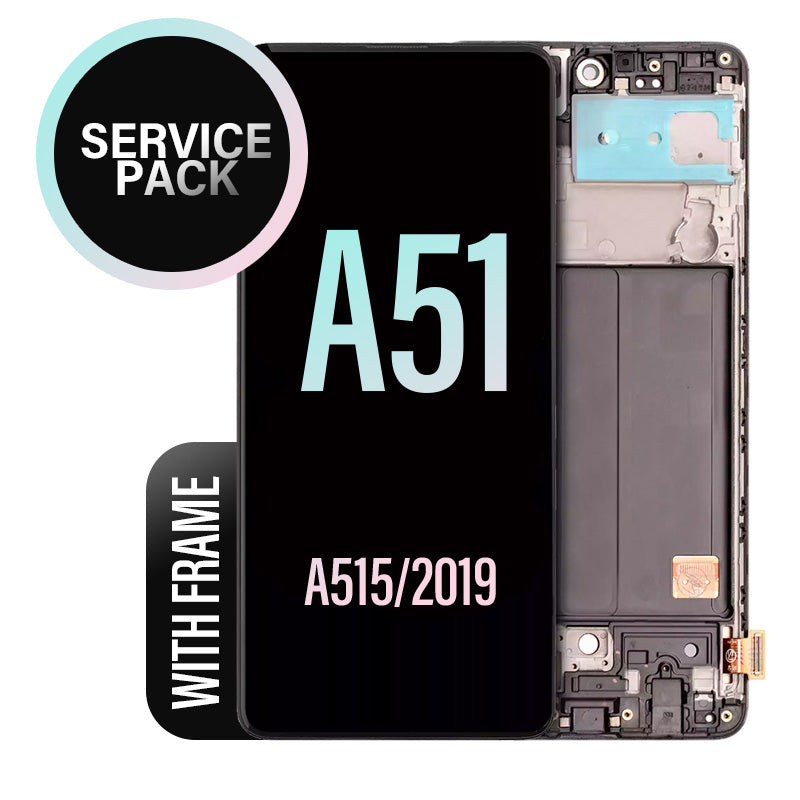 LCD Digitizer Screen Assembly with Frame Service Pack for Galaxy A51 2020 A515