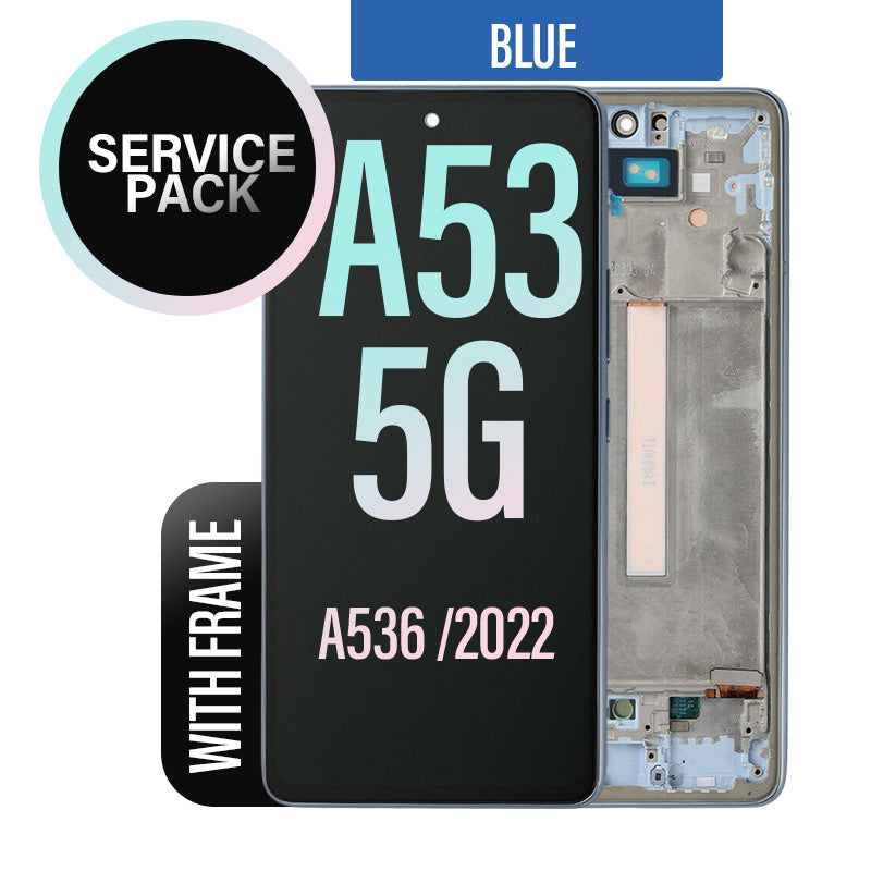 LCD Digitizer Screen Assembly with Frame Service Pack for Galaxy A53 5G 2022 A536- Blue