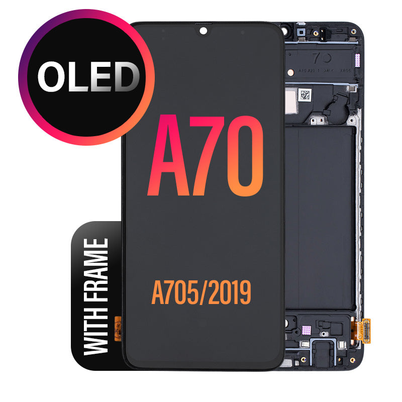 OLED LCD Touch Screen Assembly with Frame Replacement For Galaxy A70 2019 A705