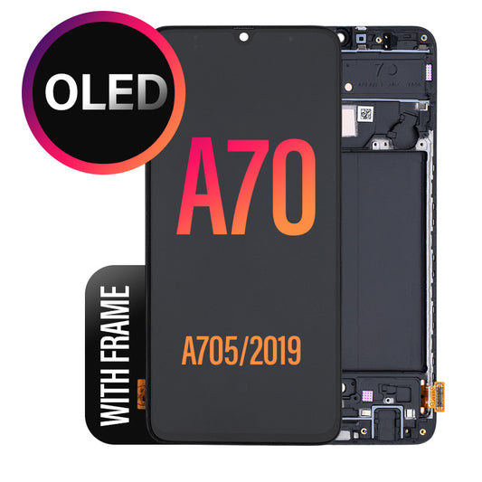 OLED LCD Touch Screen Assembly with Frame Replacement For Galaxy A70 2019 A705